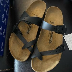 Birkenstock Mayari sandal size 37 (w6) new black leather sandal
